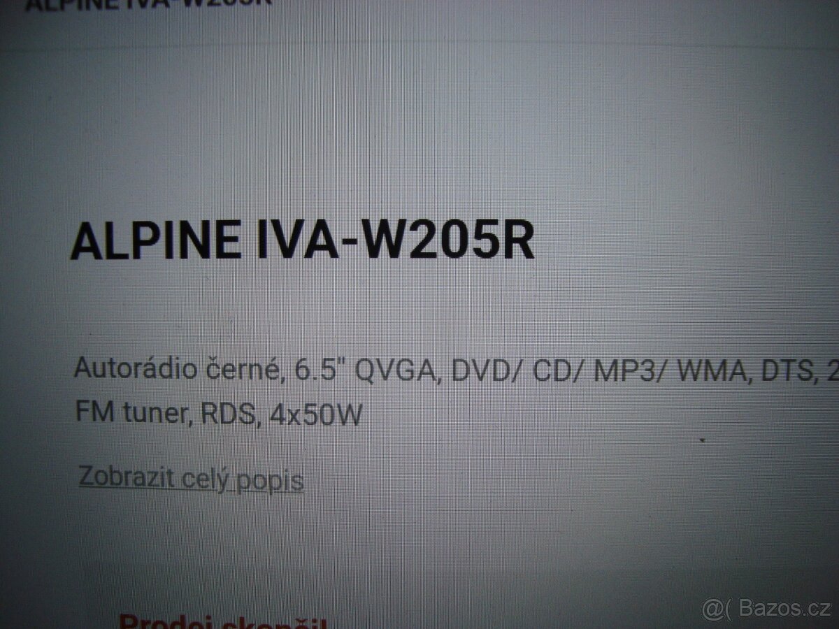 Autorádio Alpine W 205 R na CD - 11