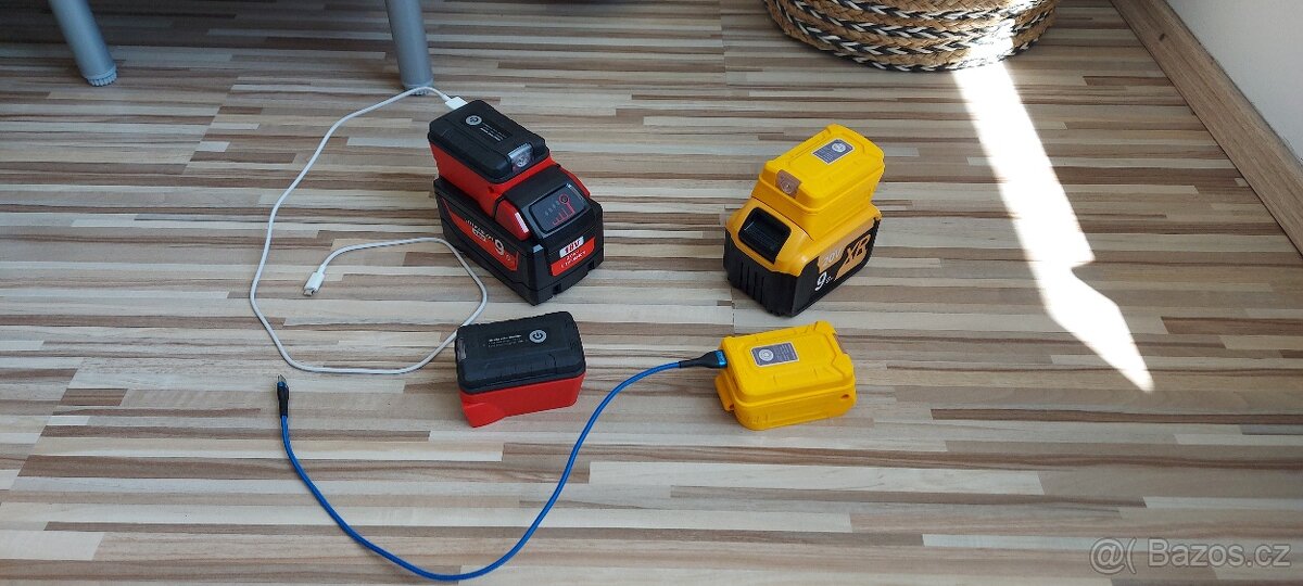 Powerbanka,Aku Milwaukee,DeWALT,Makita 18V s LED svítilnou. - 11