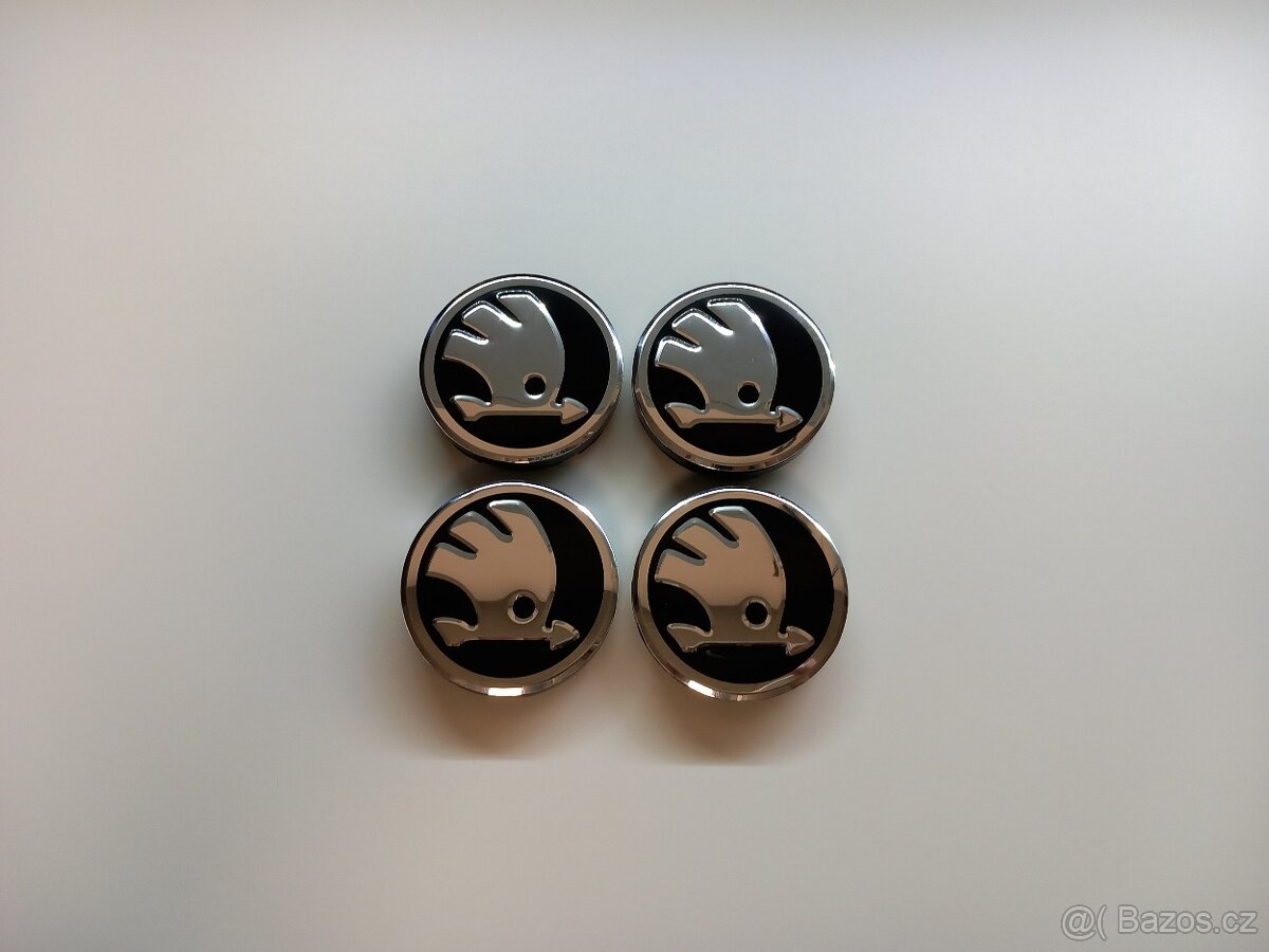 Středové krytky Škoda chrom, 56x52mm - 11