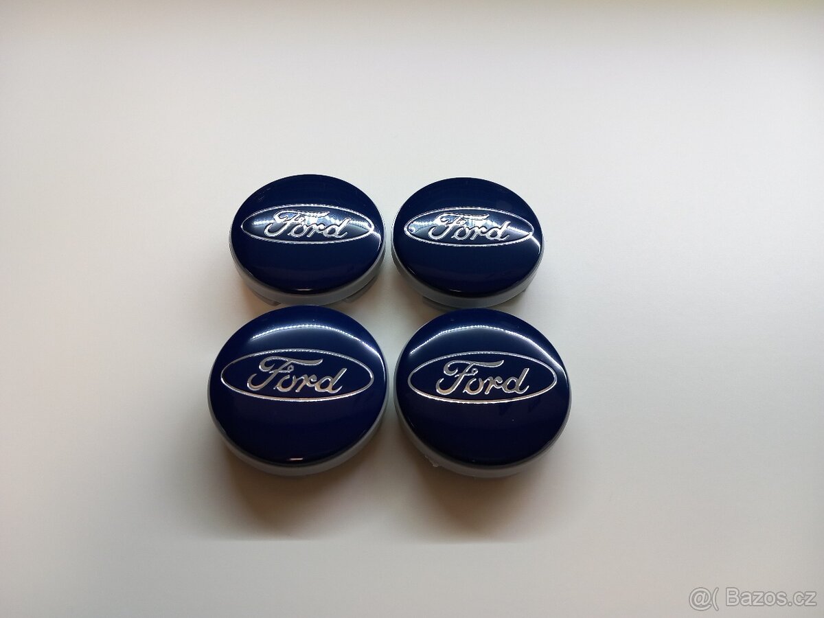 Středové krytky Ford, 54x52mm Modré logo - 11