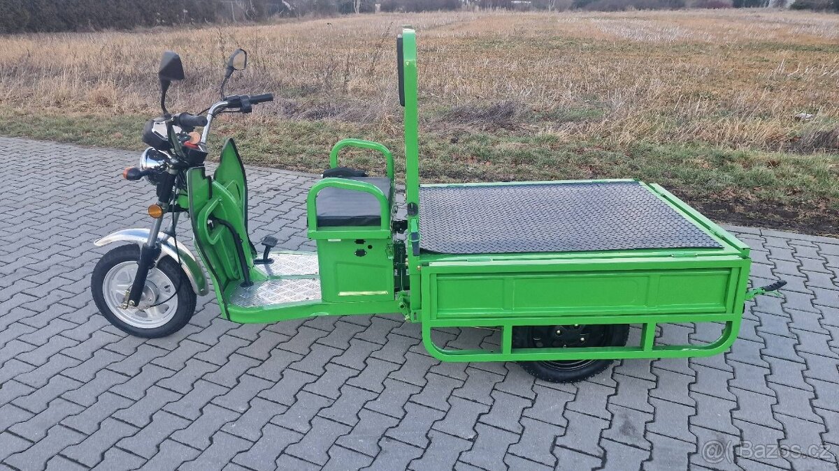 ELEKTRICKÁ NÁKLADNÍ TŘÍKOLKA ADVENTO MAXI ZELENÁ SPZ - 11