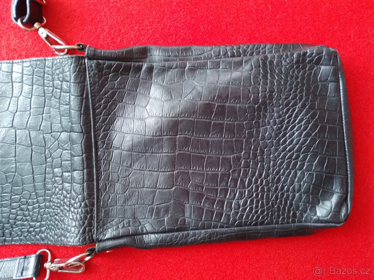 kožená kabelka,vintage kožená taška,menší taška - 11