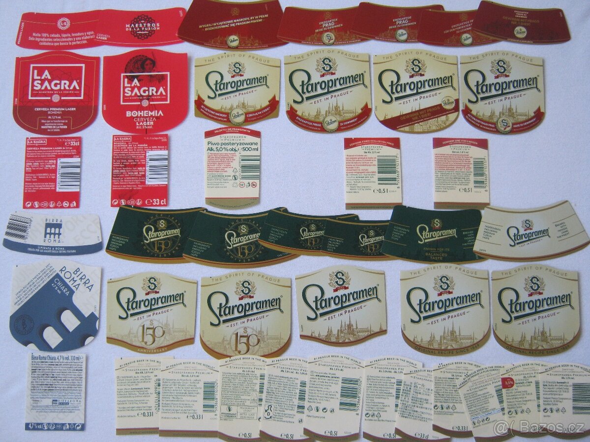 pivní etikety Praha Smíchov Staropramen sbírka 1050ks - 11
