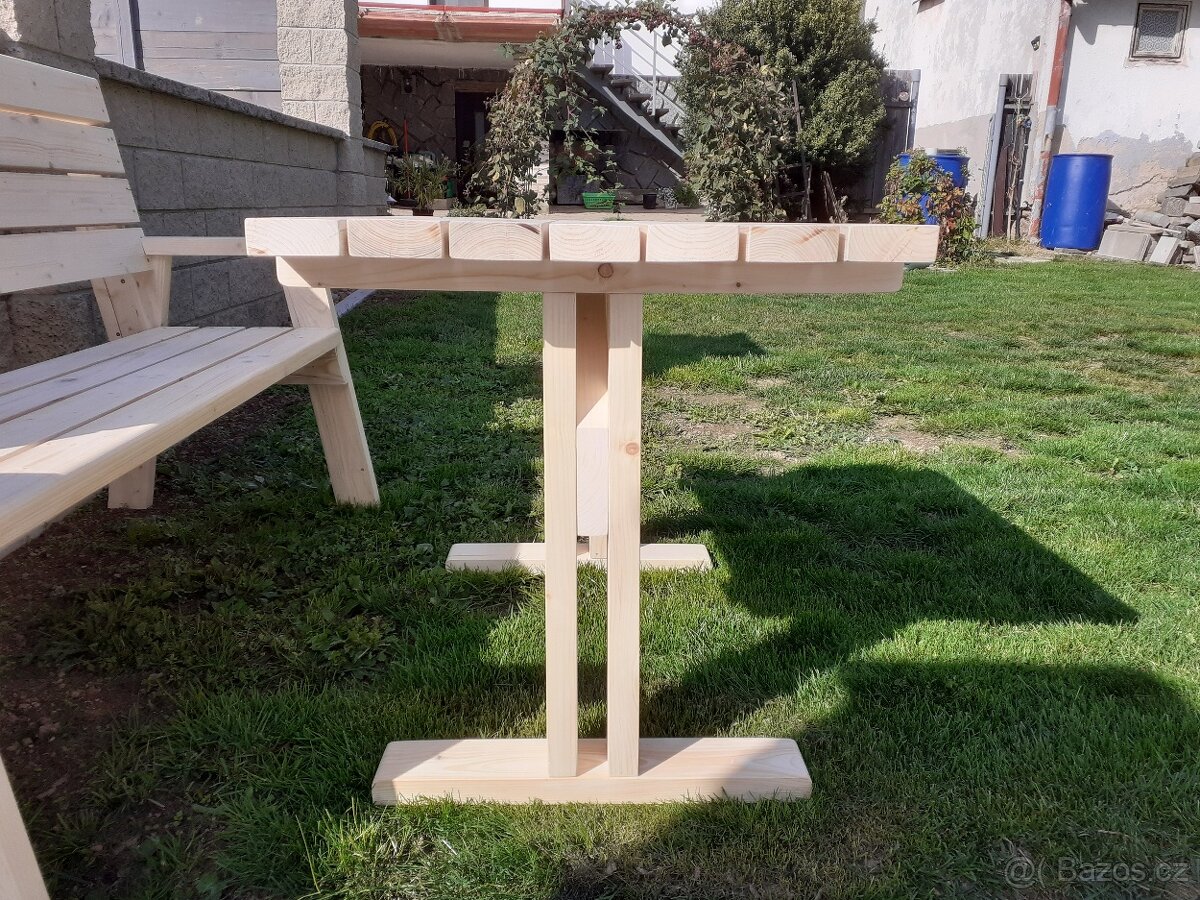 Lavice a stůl z masivu - 11