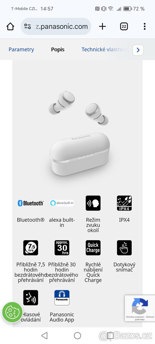Panasonic RZ-S300W, Bluetooth sluchátka - 11