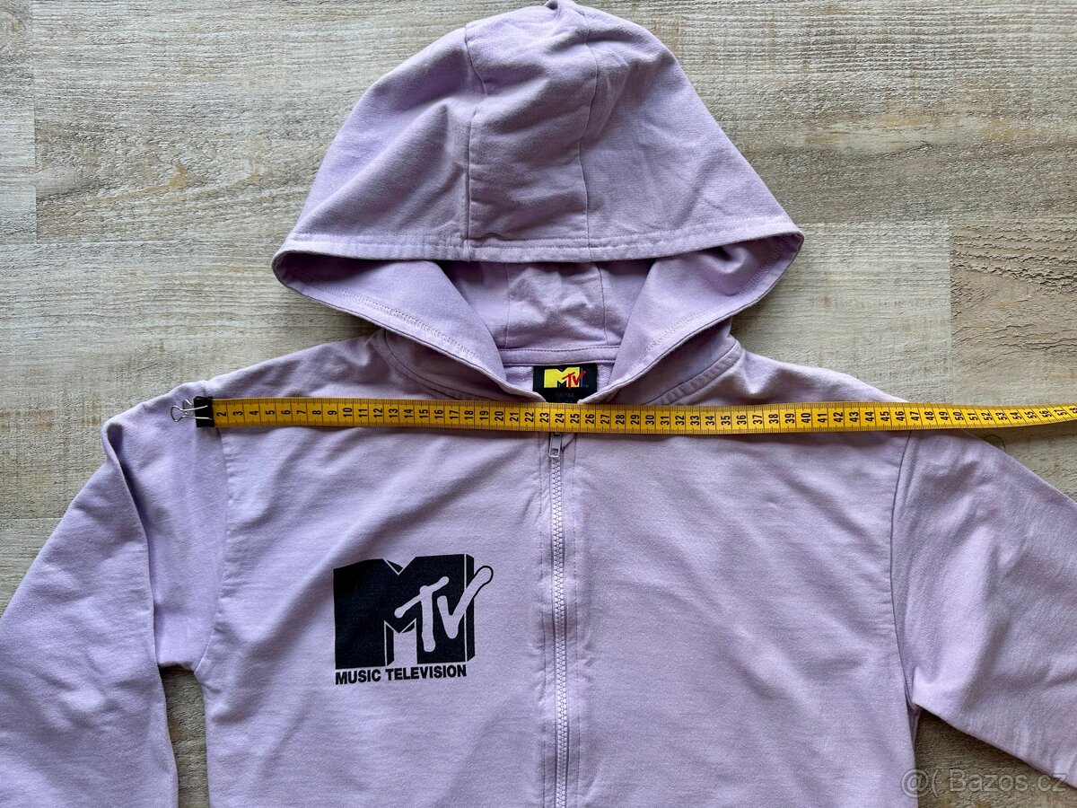 Bavlněná mikina s kapucí, zip, vel.158/164, MTV logo/obrázek - 11