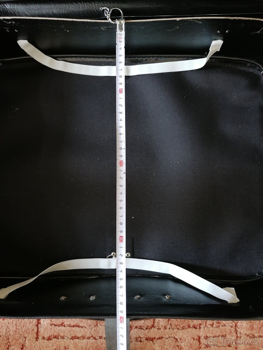 Retro koženkový kufr šedý - 11