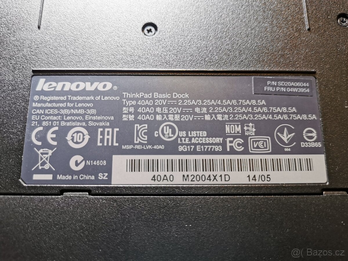 LENOVO ThinkPad Basic Dock - stav JAKO NOVÁ - 11