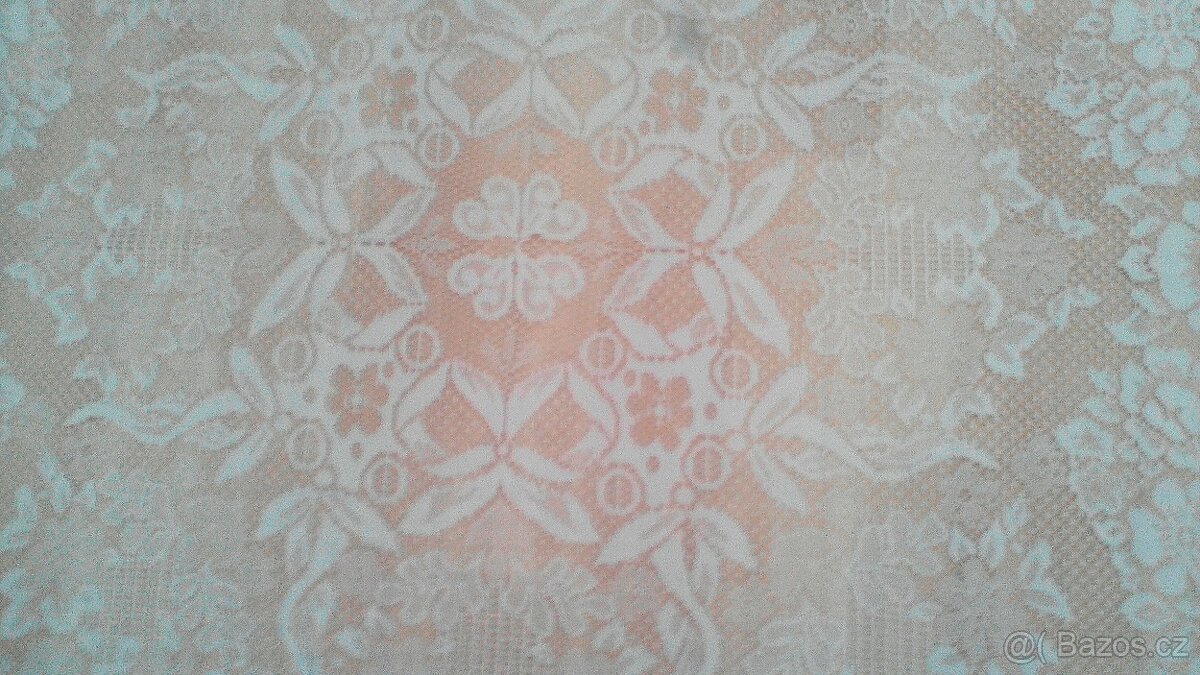 Vintage : malé ubrusy-damašek, krajka - 11