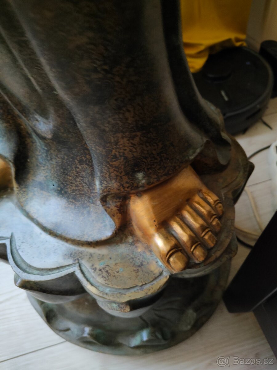 Budha - starožitná socha Kwan Jin v životnej veľkosti - 11