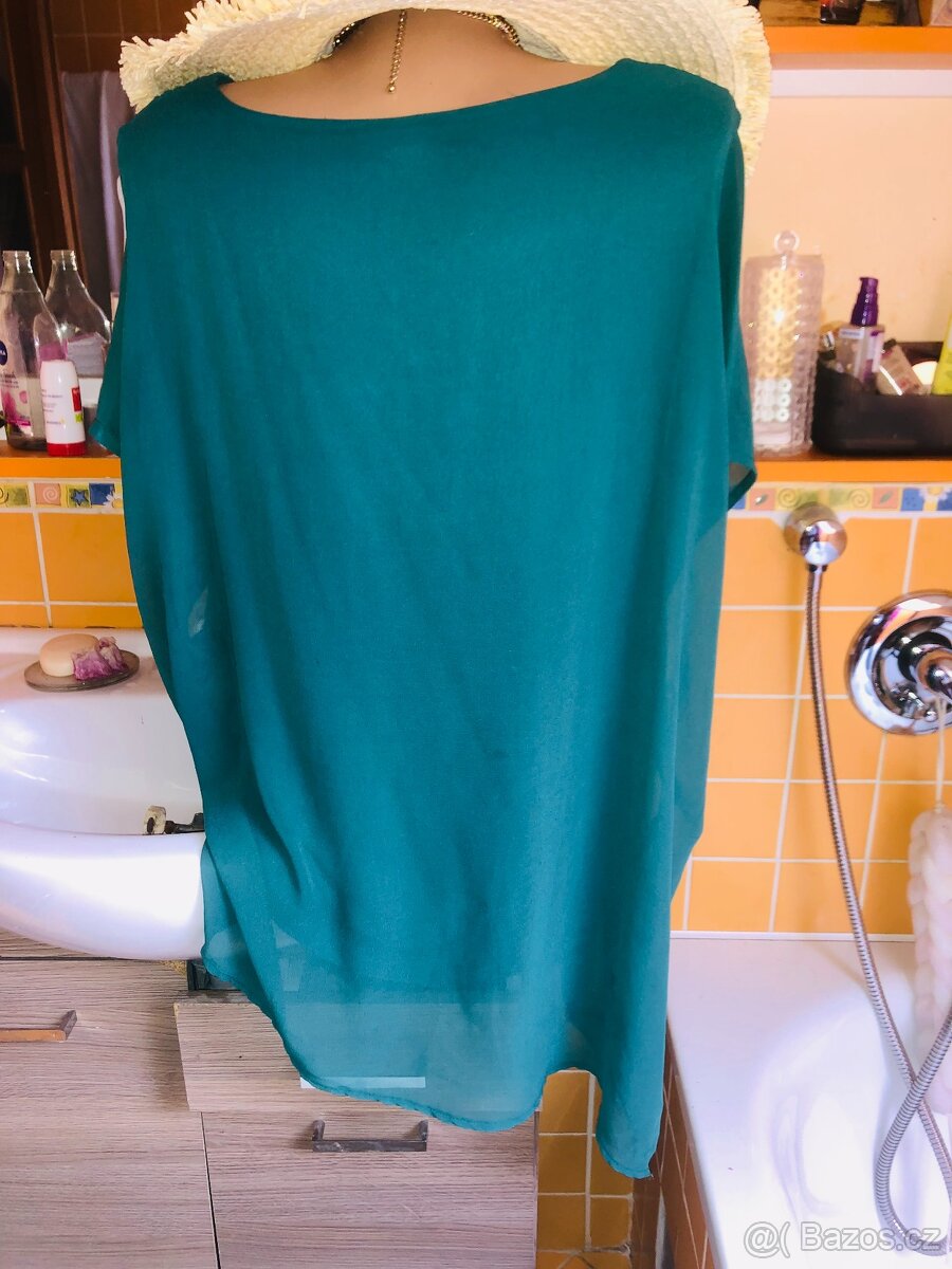 # tunikaXL# spolecenska#halenka #tehotenska# zelena#asymetri - 11