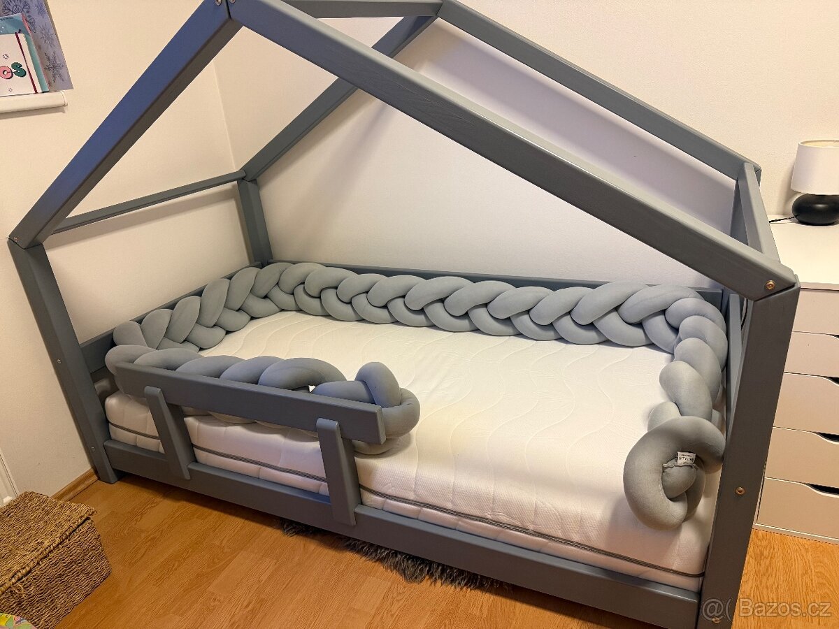 Dětská postel domeček LUCKY s bočnicí - 11