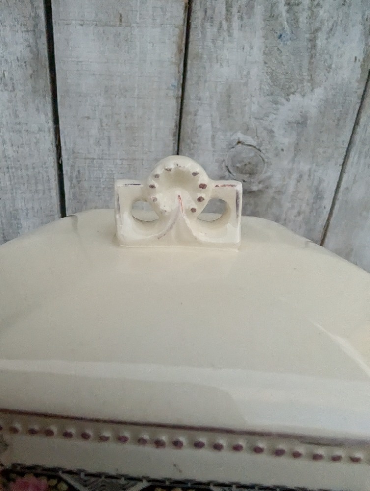 Starožitná keramická dóza na kroupy. Poškozená. - 11