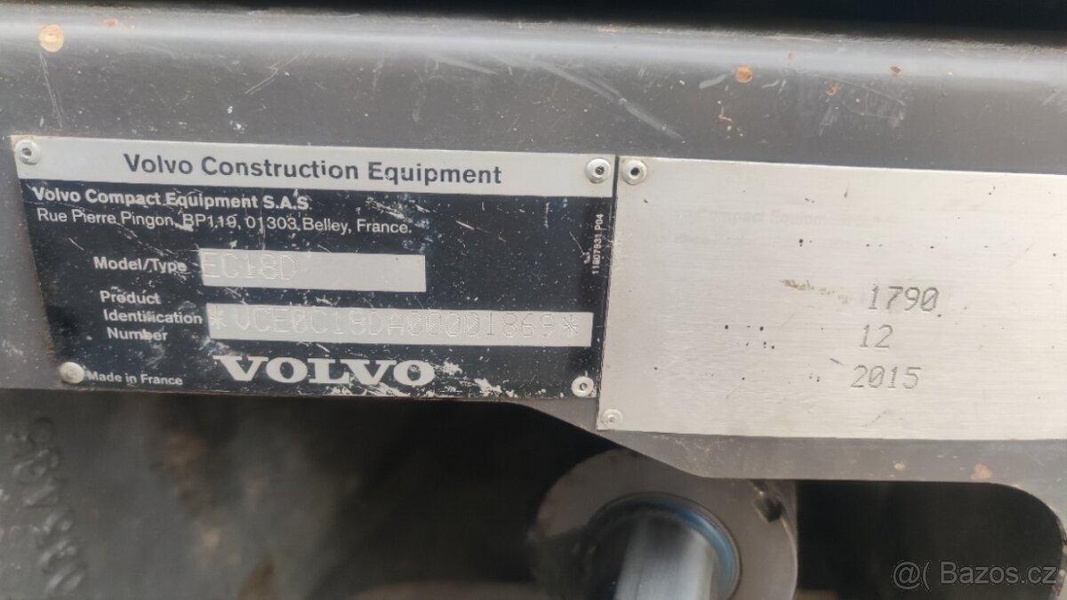 Pásový Minibagr Volvo EC18D - 11