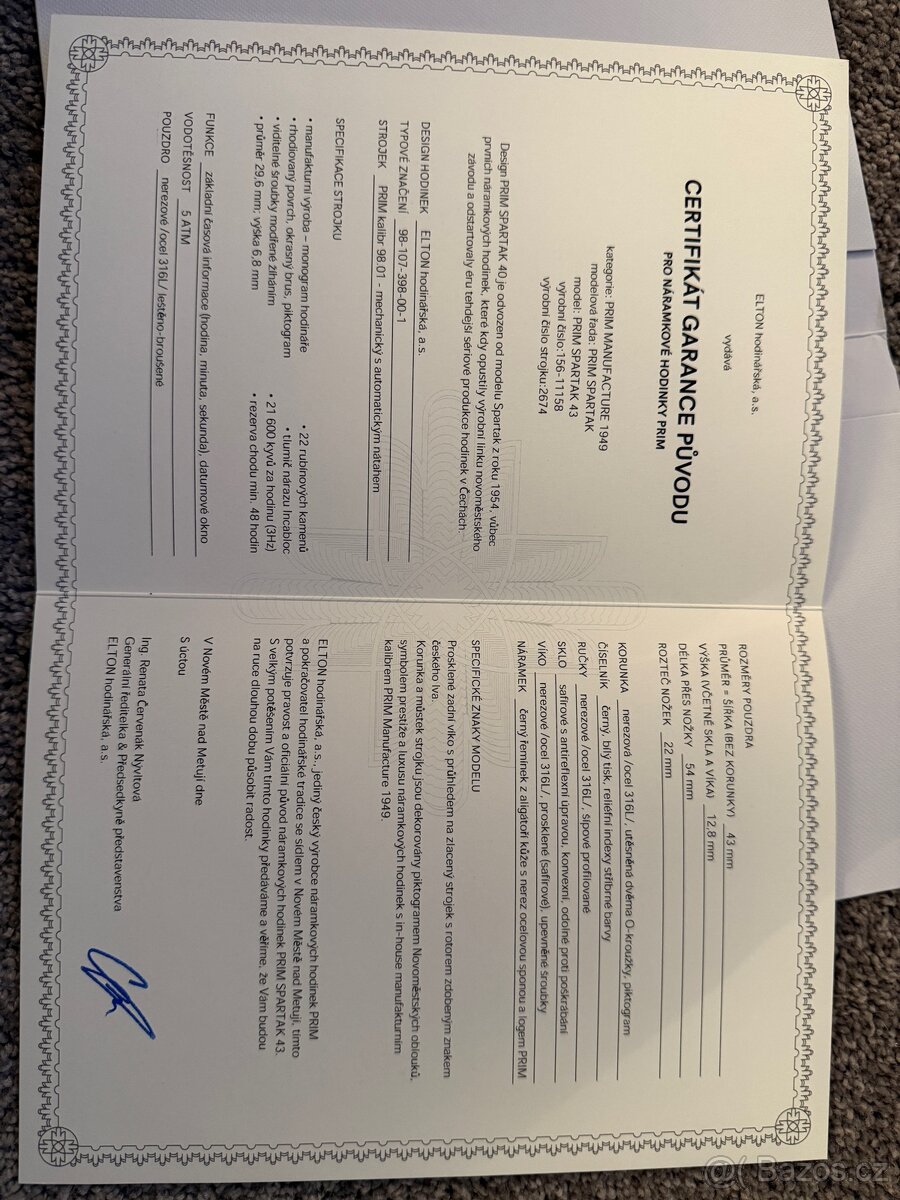 PRIM SPARTAK 43 s veškerou dokumentací a balením - 11