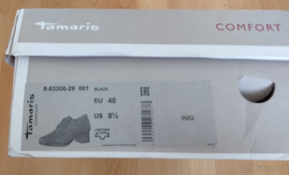 Podzimní kožené lodičky polobotky Tamaris vel. 40 - 11