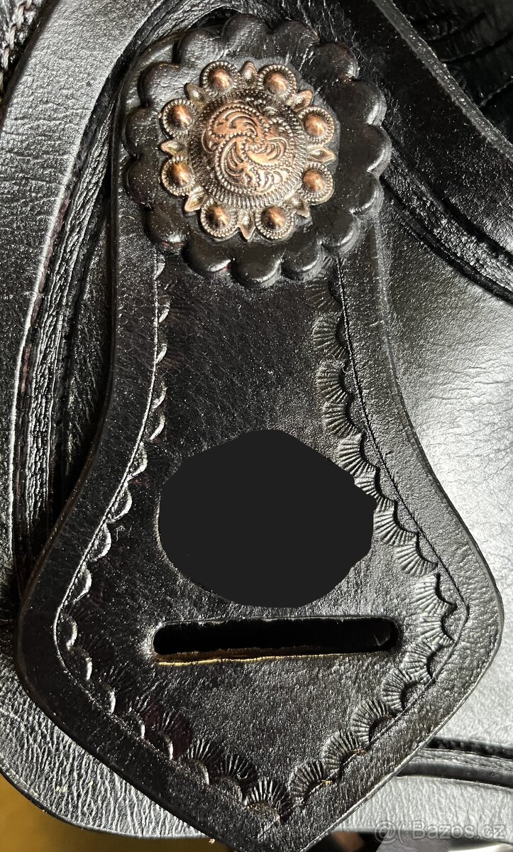 Westernové sedlo 15) černé Floral - 11