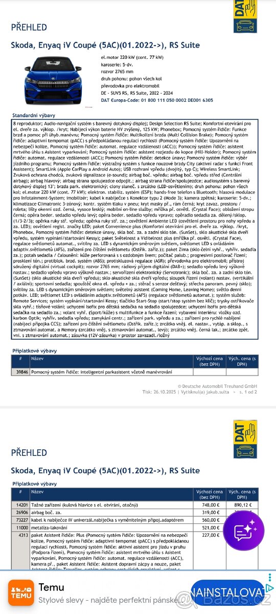 Škoda Eniaq coupe RS, max výbava, stav nového vozu - 11