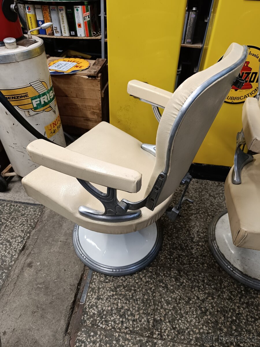 2 stará křesla Barber shopu, 50. Léta, slušný stav - 11