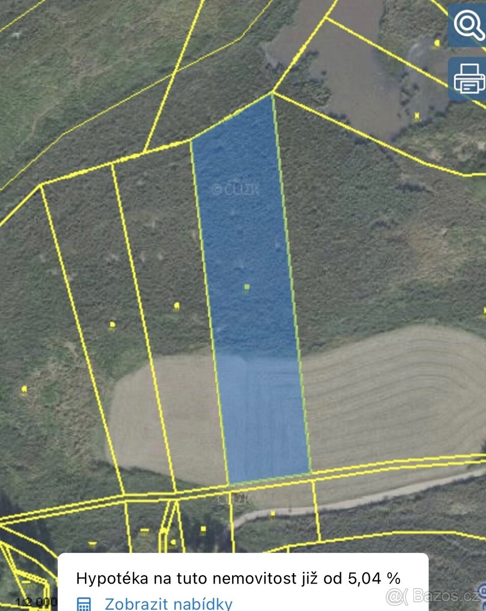 Pozemek 6 690 m² u Labe + tiny house na kolech 7,5 × 3 m - 11