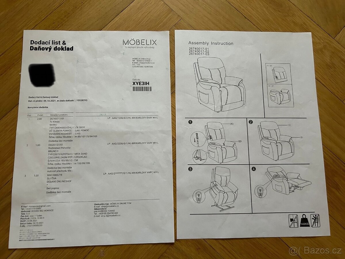 Sedačka rozkládací Bruno 2v1, 2x el. křeslo Mario - 11