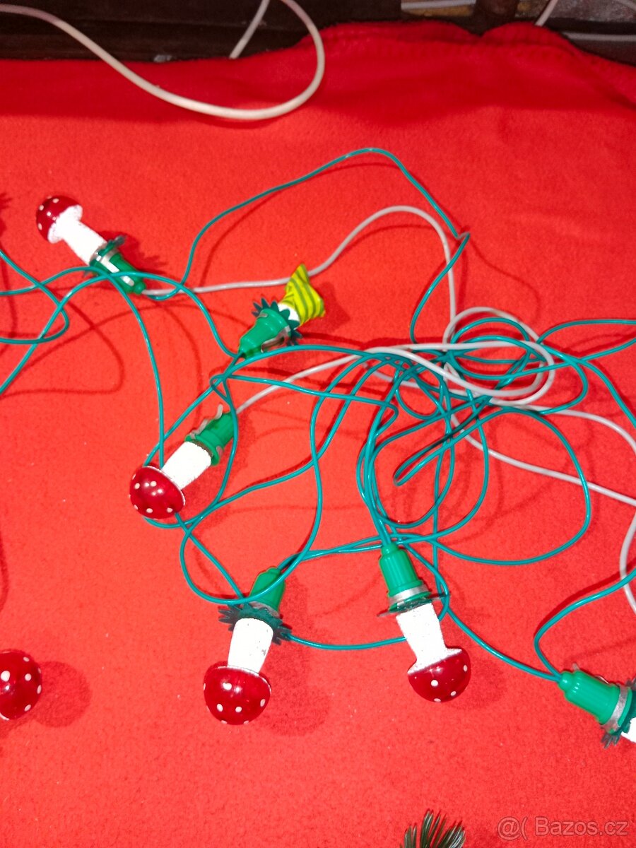 Retro vánoční světýlka + ozdoby - vše Mochomůrky - 11