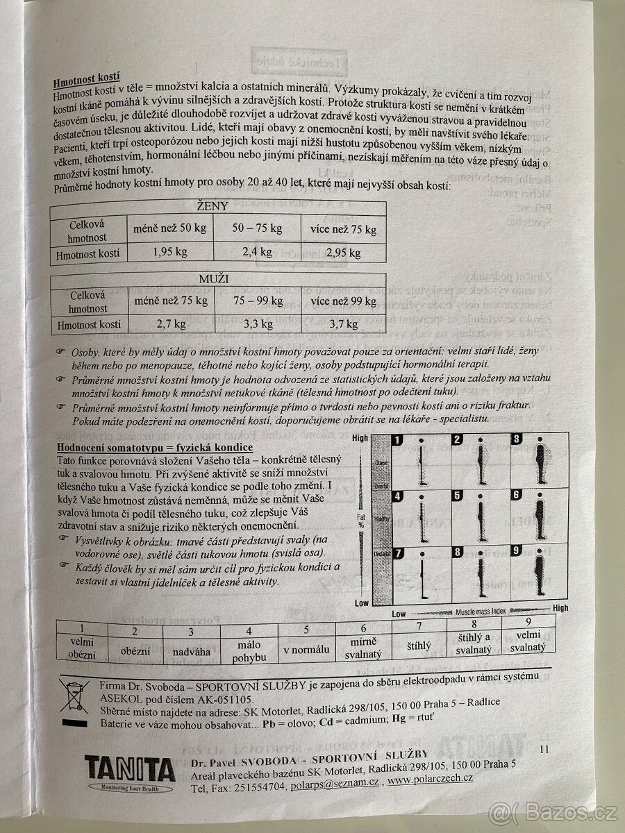Osobní chytrá digitální váha Tanita - 11