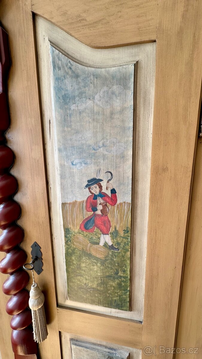 Starožitná ručně malovaná skřín ✔️ - 11