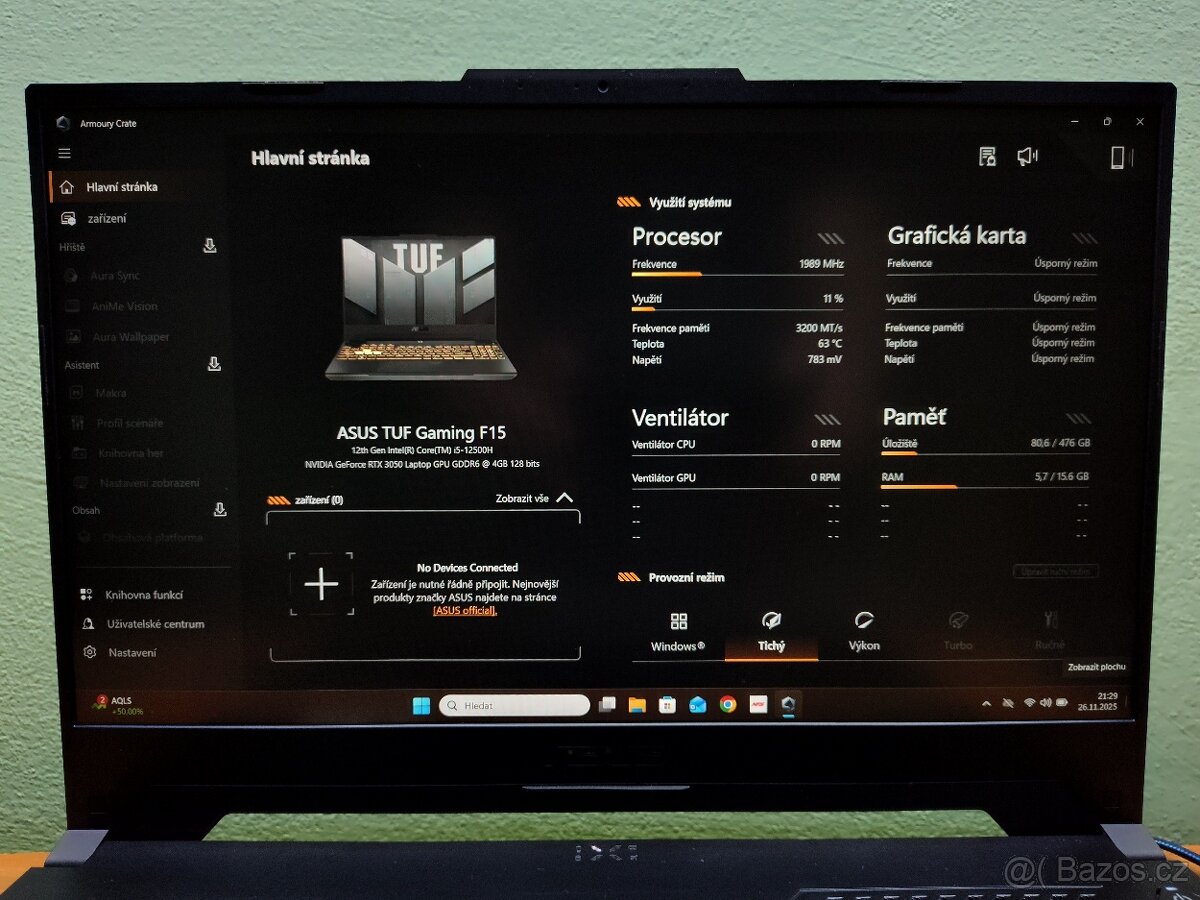 TuF-F15,i5-12gen.,RTX-95w-Mux-Switch,Záruka. - 11