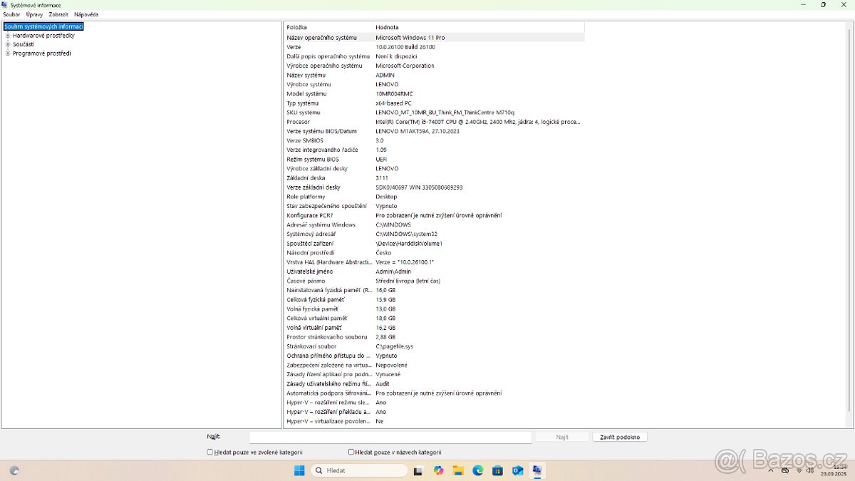 Lenovo ThinkCentre M710q Tiny Win11/512GB SSD/16GB RAM REPAS - 11