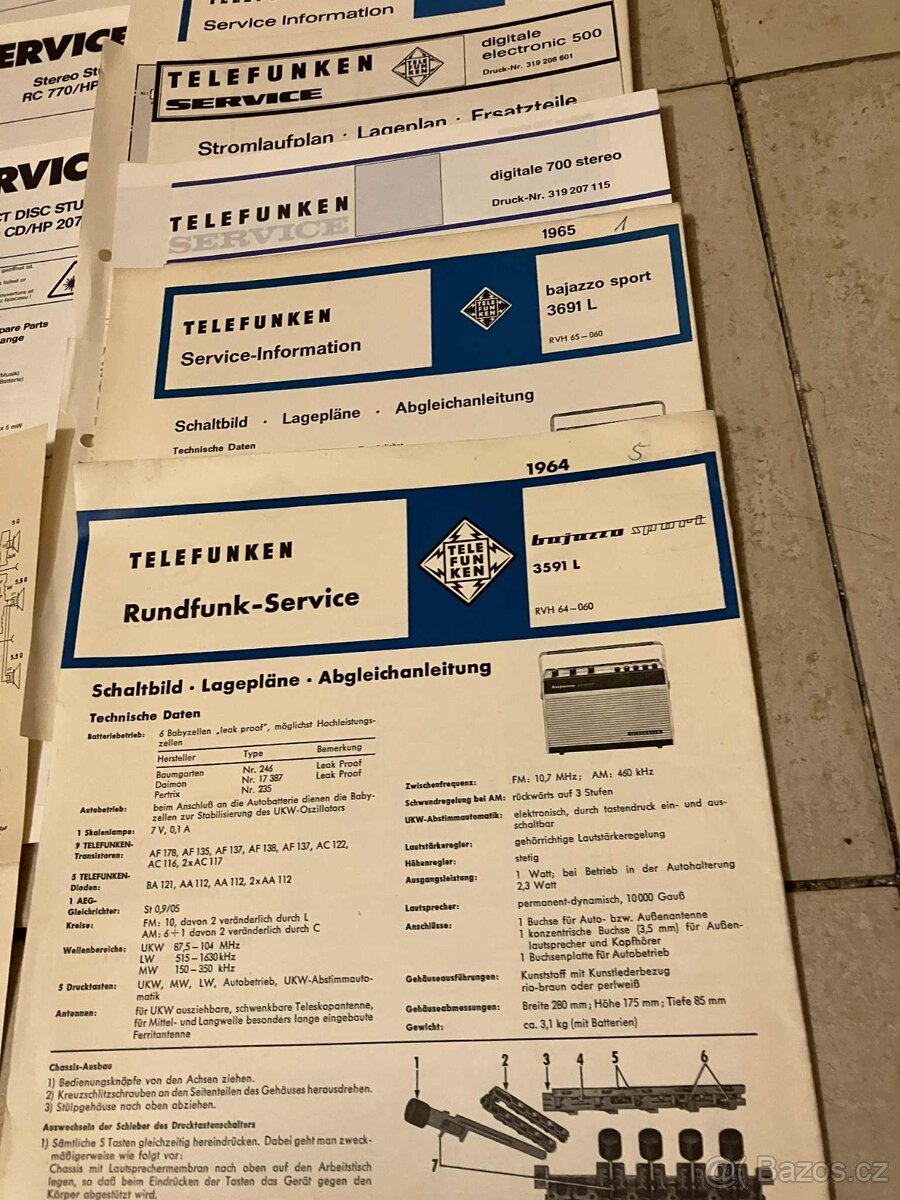 TELEFUNKEN HIFI originální servisní schéma a manuály 65ks - 11