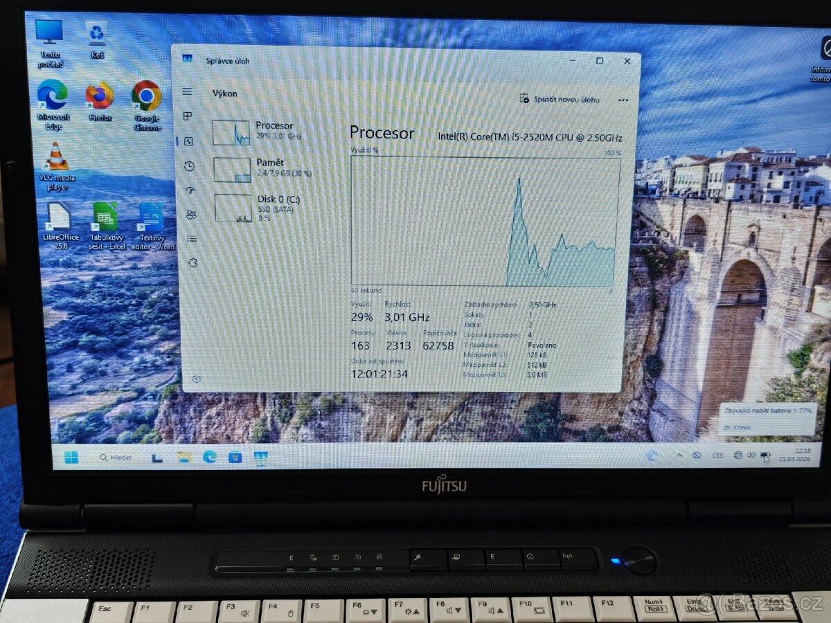 Notebook Fujitsu lifebook e751, i5,8GB RAM, SSD, WIN11 - 11