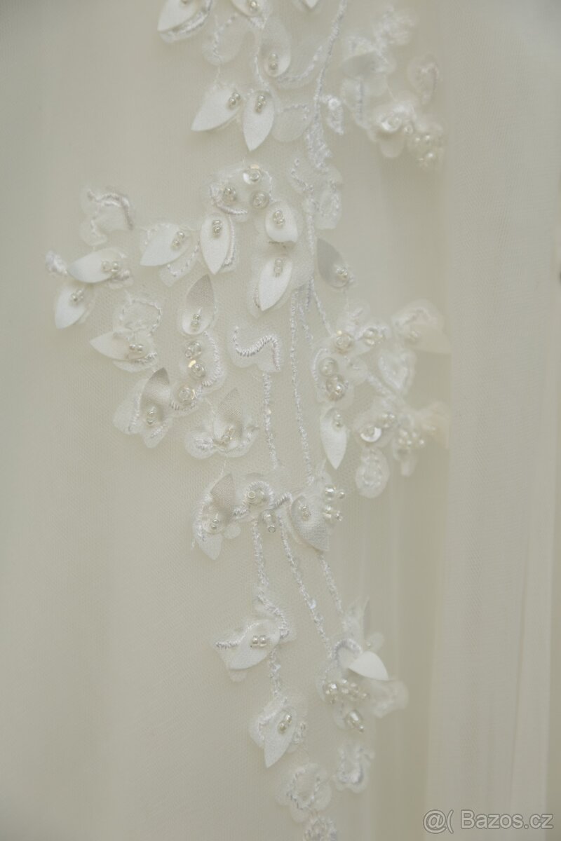 Luxusní svatební šaty (původní cen 34tis) vel. 34 - TOP stav - 11