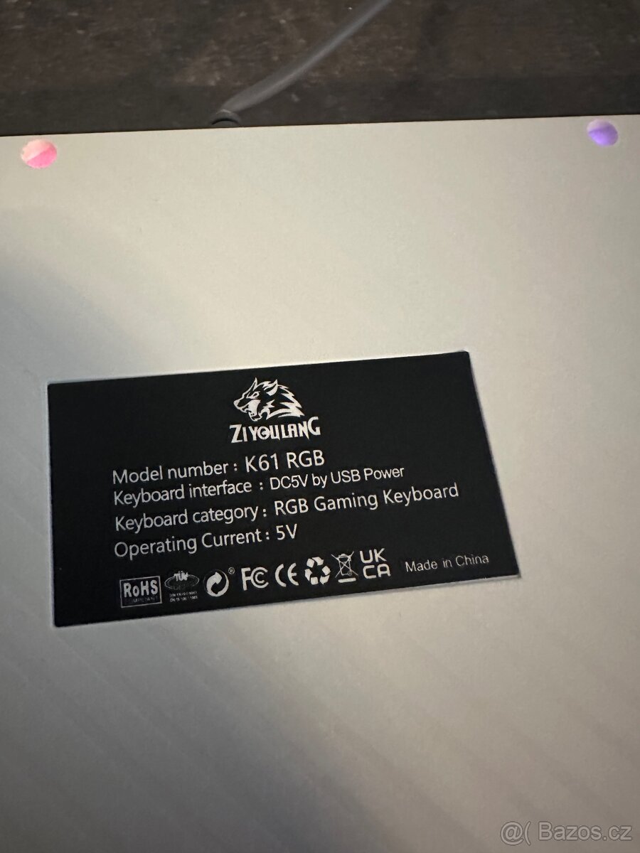 Nová RGB herní klávesnice ZIYOULANG K61 - 11