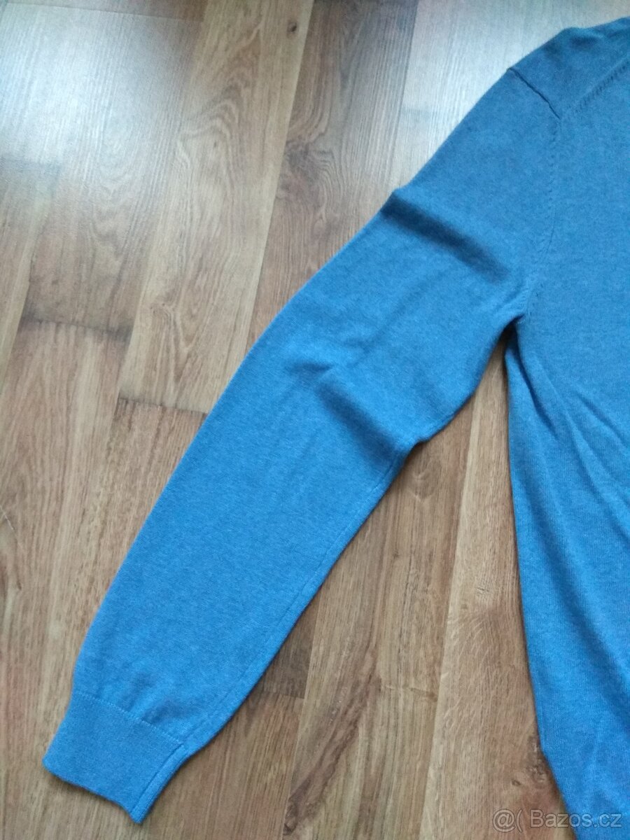 Nový pánský svetr C&A do "V" - světle modrý, L - 11