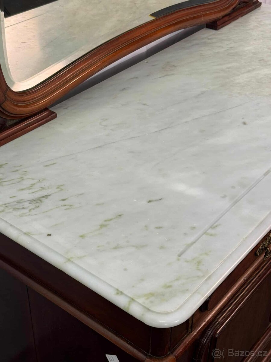 Francouzská komoda s mramorem a zrcadlem (134020) - 11