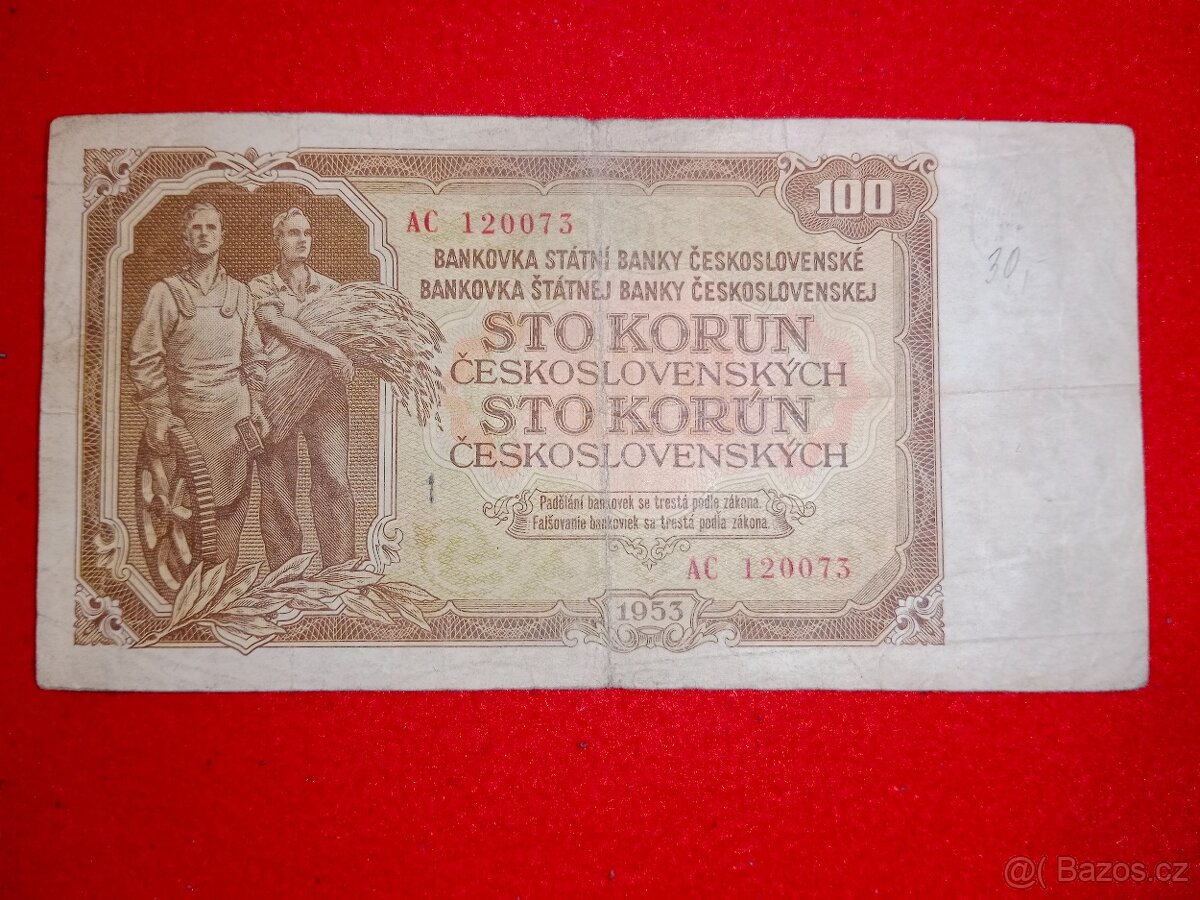 2 ) Československé bankovky 10 ks + 1 ks - celkem 11 ks - 11