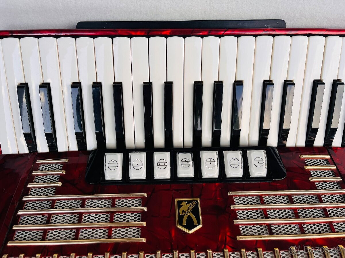 Predám akordeón Hohner Verdi II N- 96 Basový - Made in Germa - 11
