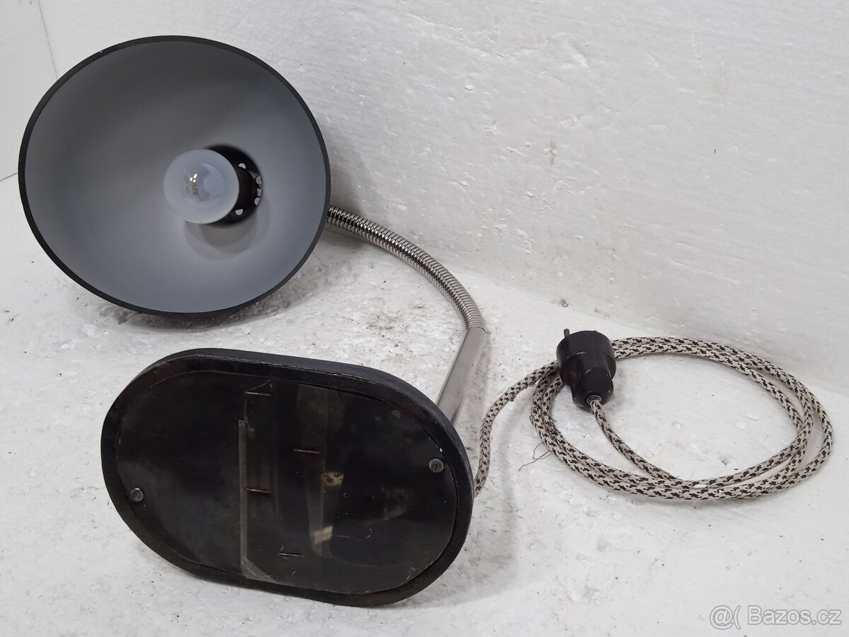 Retro bakelitová stolní lampa s husím krkem - 11