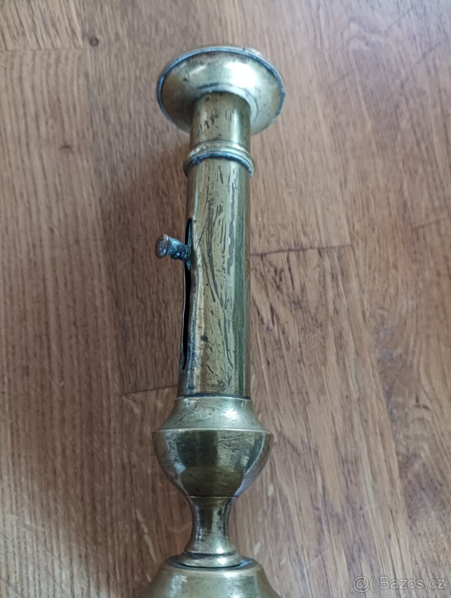 MOSAZNÝ EMPÍROVÝ SVÍCEN BIEDERMAIER 19. STOLETÍ FRANCIE - 11