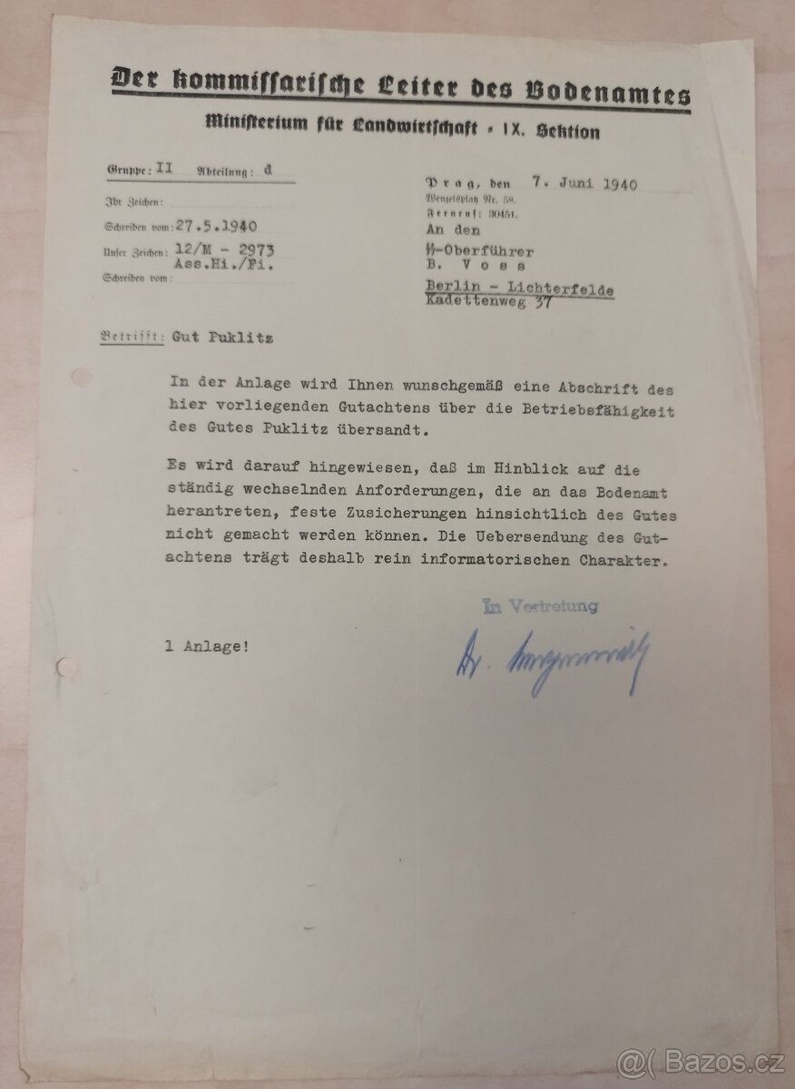 DOKUMENTY PO GENERÁL SS BERNHARD VOSS 5 - 11