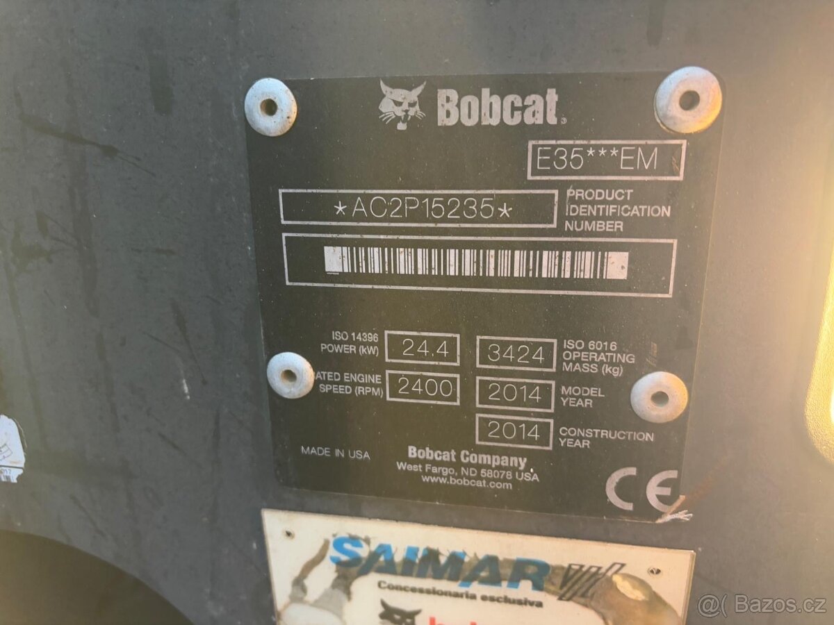 Pásové rypadlo / bagr / Bobcat E35 / hmotnost 3.4 t - 11