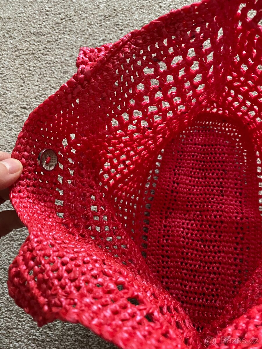 Nové lýkové tašky na knoflíky - červená, fialová - 11