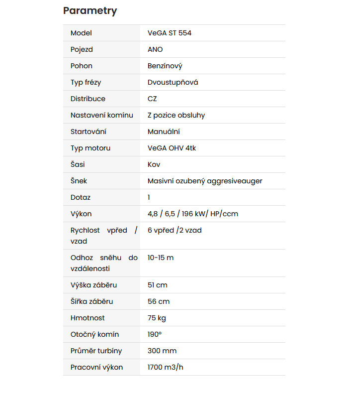 Sněhová fréza VeGA 651 ST - 11