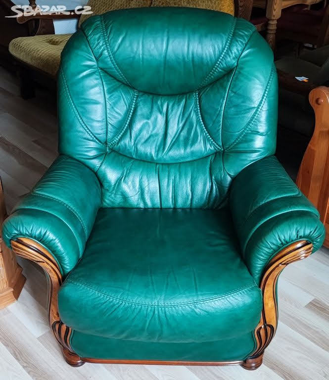 Luxusní kožená sedací souprava 3 + 1 + 1 - 11