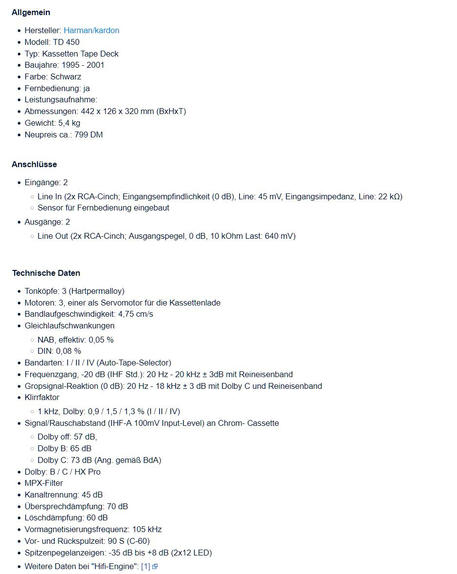 HARMAN & KARDON TD-450 Dolby B-C/HX-PRO/MPX/3HEADS - 11