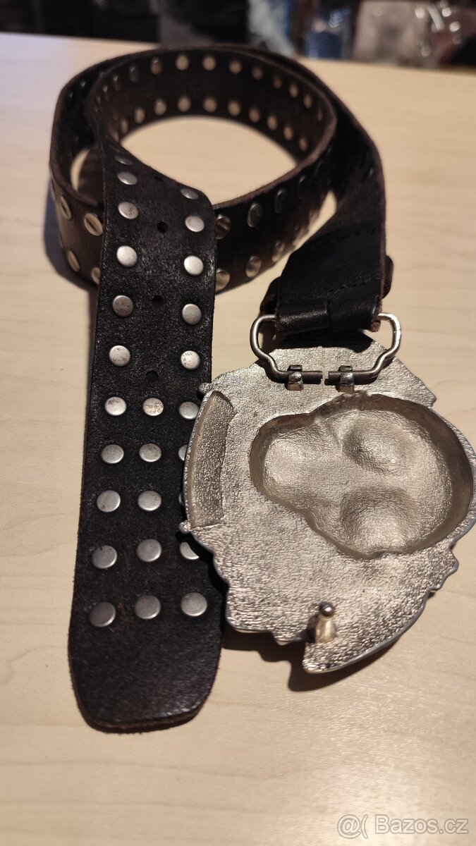 Masivní studded kožený opasek - 11
