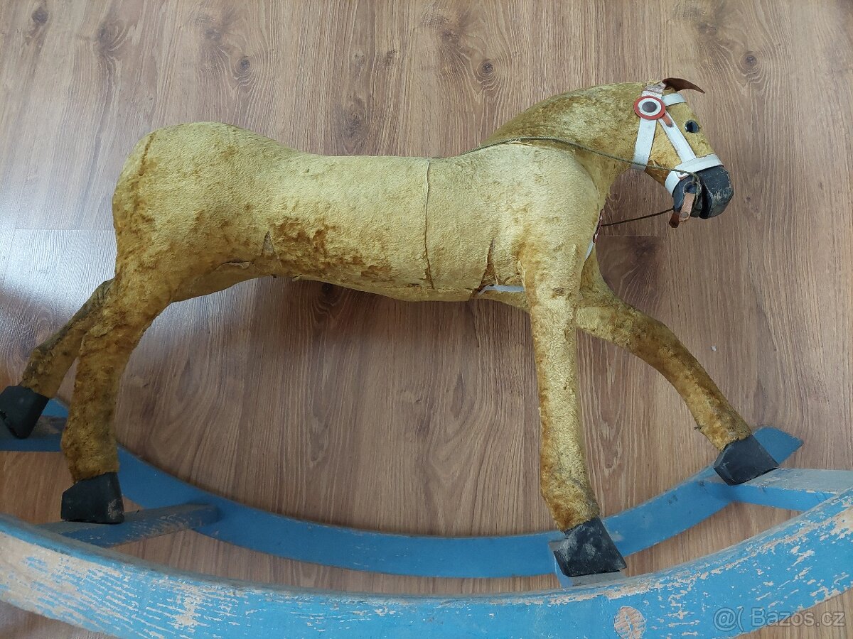 Starý houpací kůň koník - hračka retro vintage velice pěkný - 11