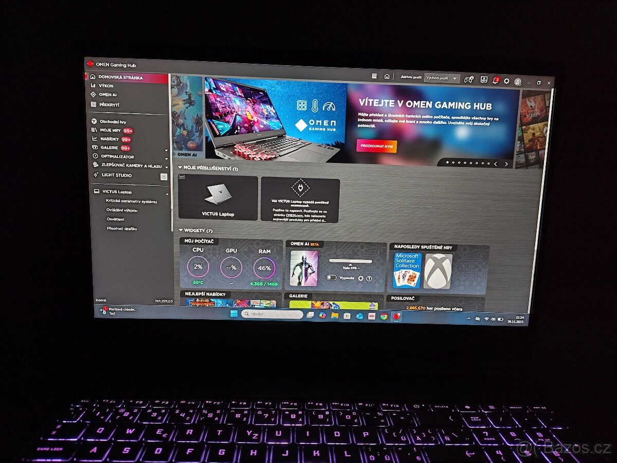 Herní Victus 16,RTX-4gen-120w,i5-13gen,RGB,19Měs.Záruka. - 11