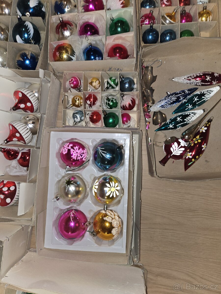 Hromada starých retro vánočních ozdob levne - 11